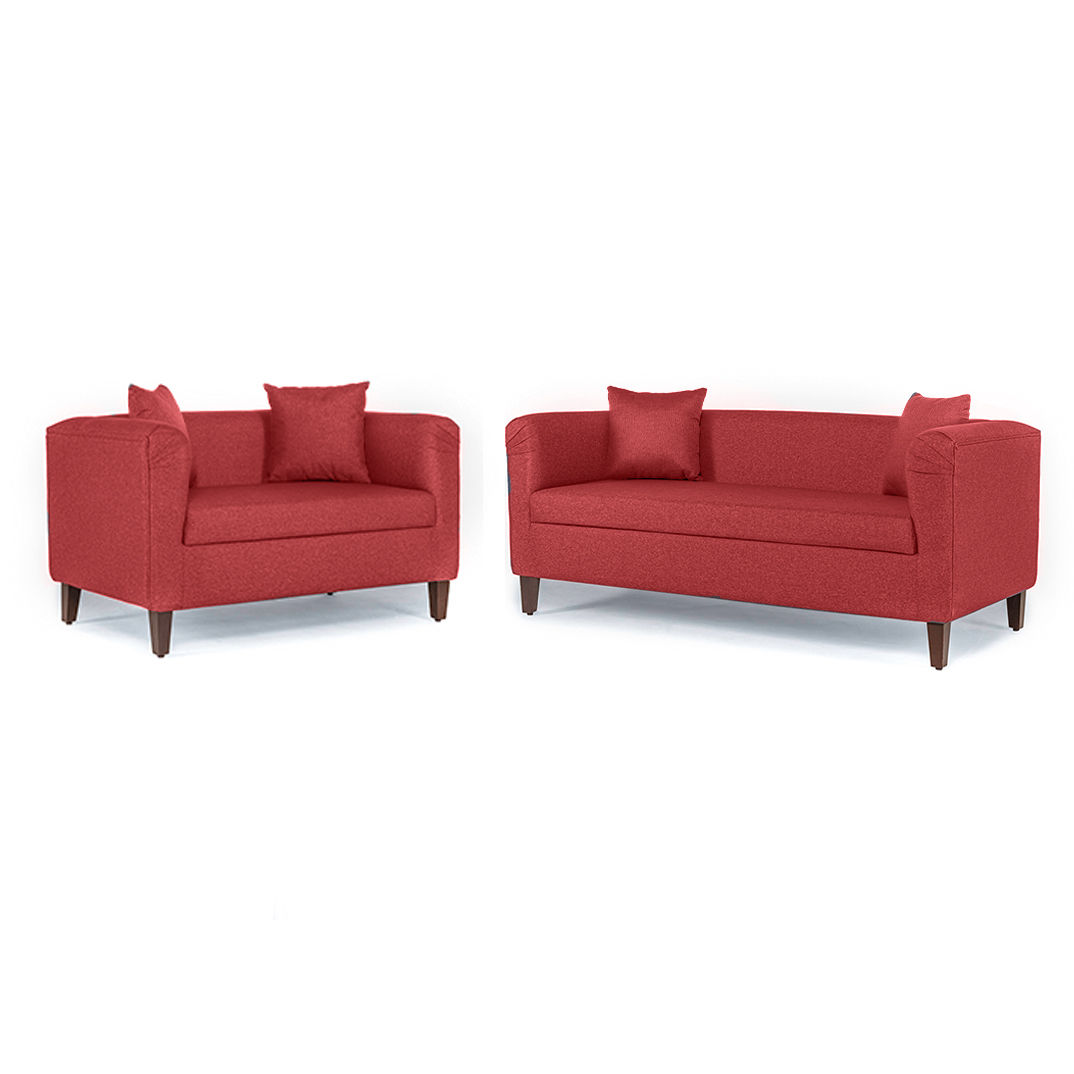 Wakefit Miami Sofa - 3+2 Seater - Omega Red