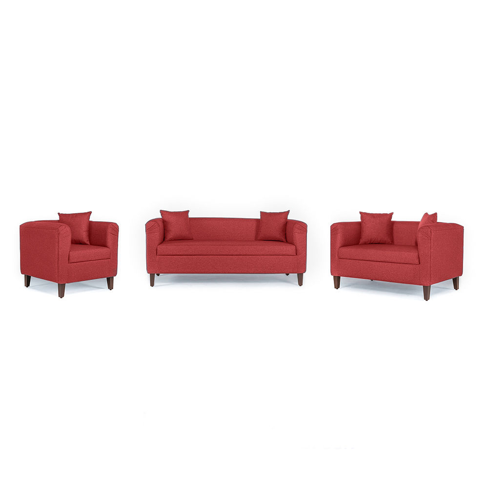 Wakefit Miami Sofa - 3+2+1 Seater - Omega Red