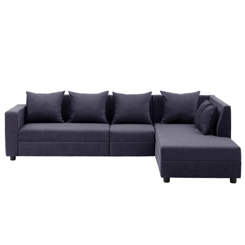 Wakefit Skiver L Shape 6 Seater Sofa Set (3 Seater + Right Aligned Chaise)