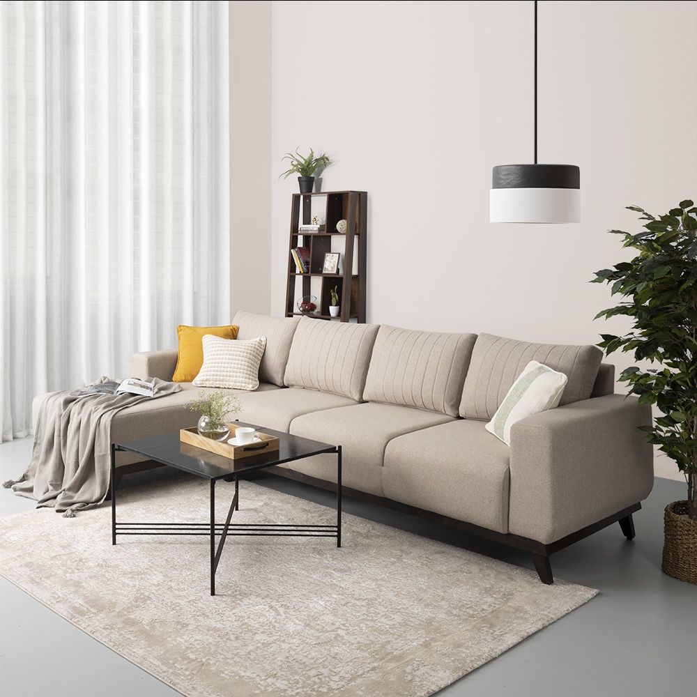 Wakefit Barcelona L Shape Sofa Set (3 Seater + Left Aligned Chaise)