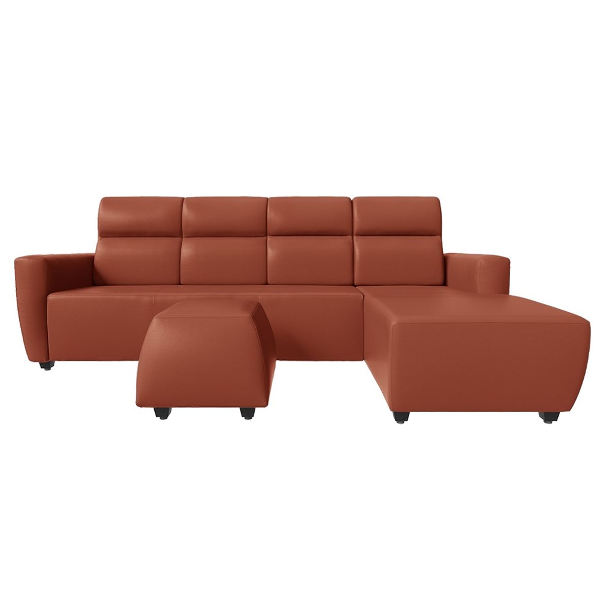 Wakefit Belize L Shape Sofa Set (3 Seater + Right Aligned Chaise with Ottoman)