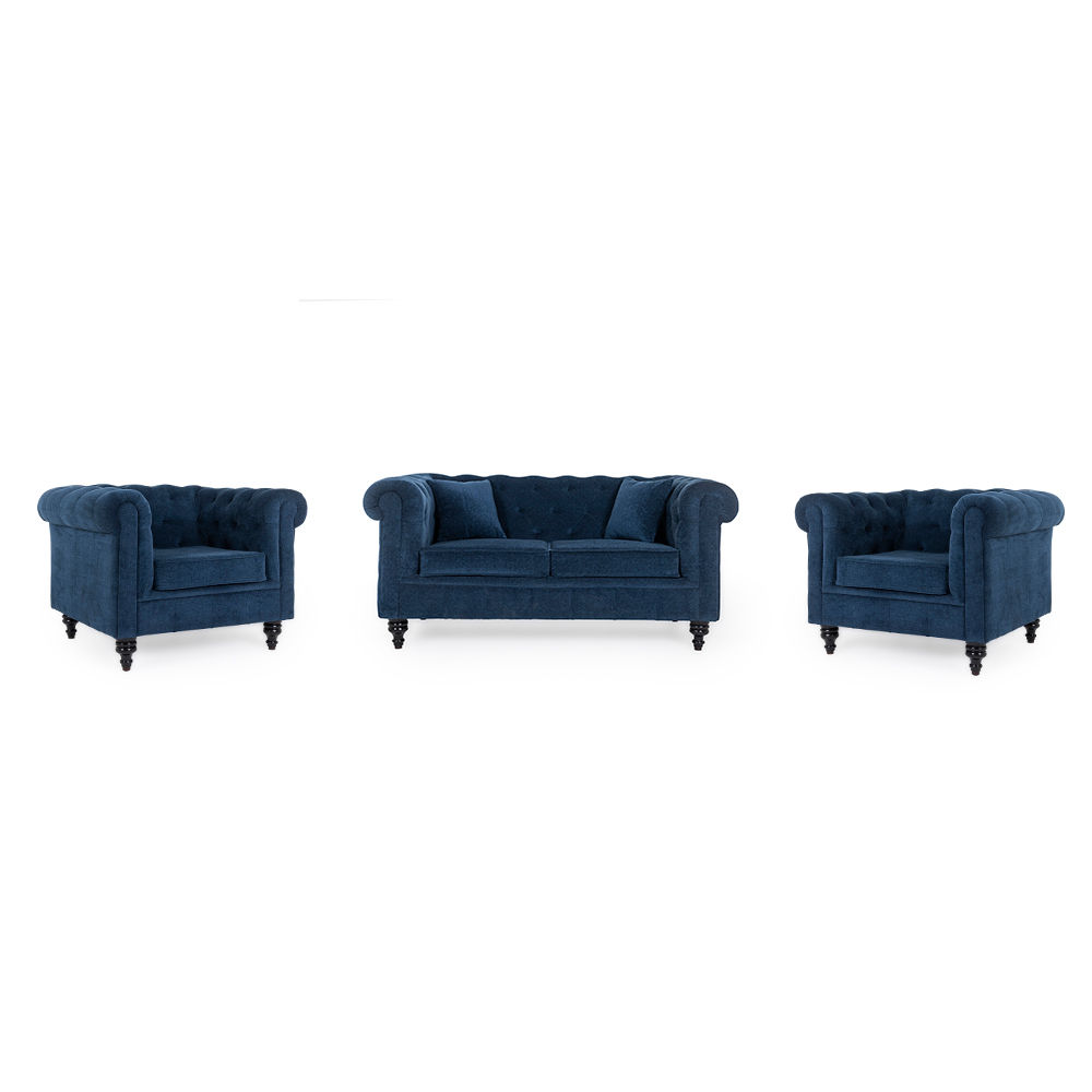 Wakefit Havana Sofa Set (2+1+1) Cobalt Blue