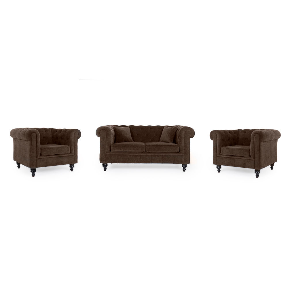 Wakefit Havana Sofa Set (2+1+1) Dark Earth