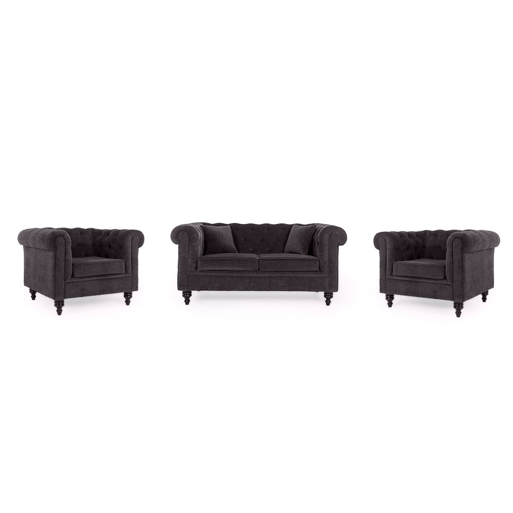 Wakefit Havana Sofa Set (2+1+1) Smoke Grey
