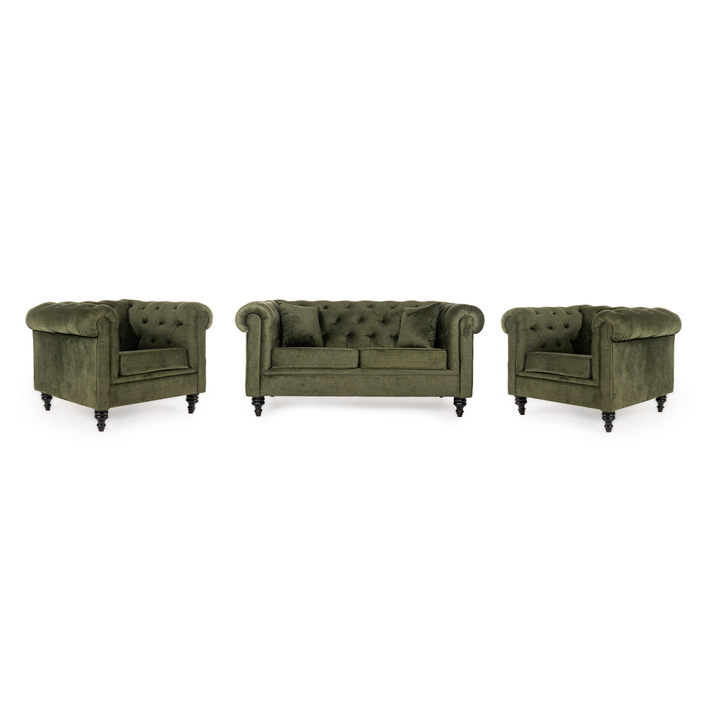 Wakefit Havana Sofa Set (2+1+1) Reflection Green