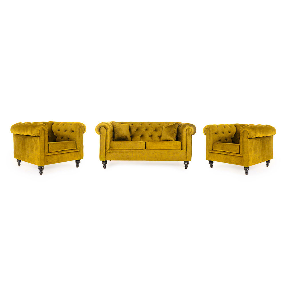 Wakefit Havana Sofa Set (2+1+1) Reflection Yellow