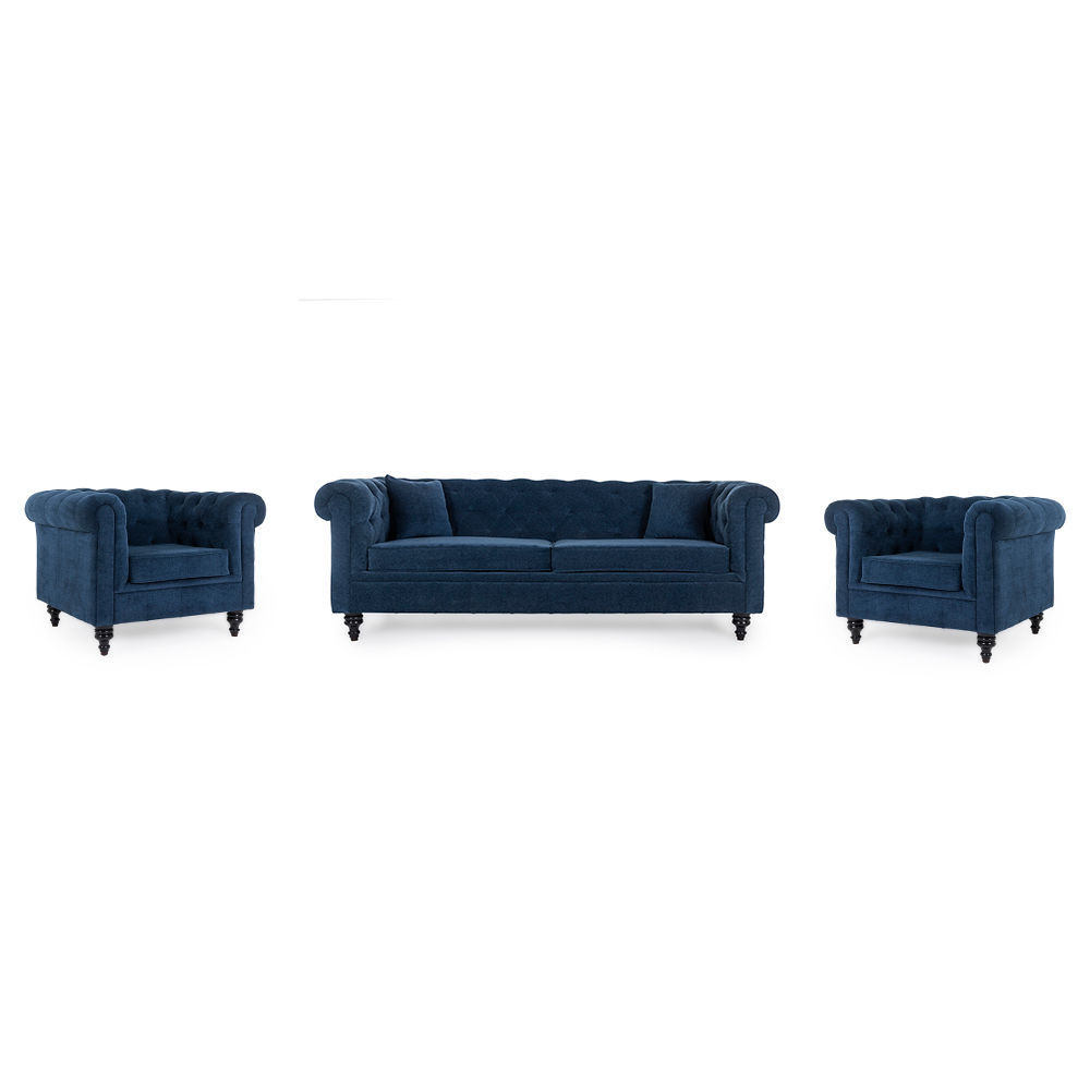 Wakefit Havana Sofa Set (3+1+1) Cobalt Blue
