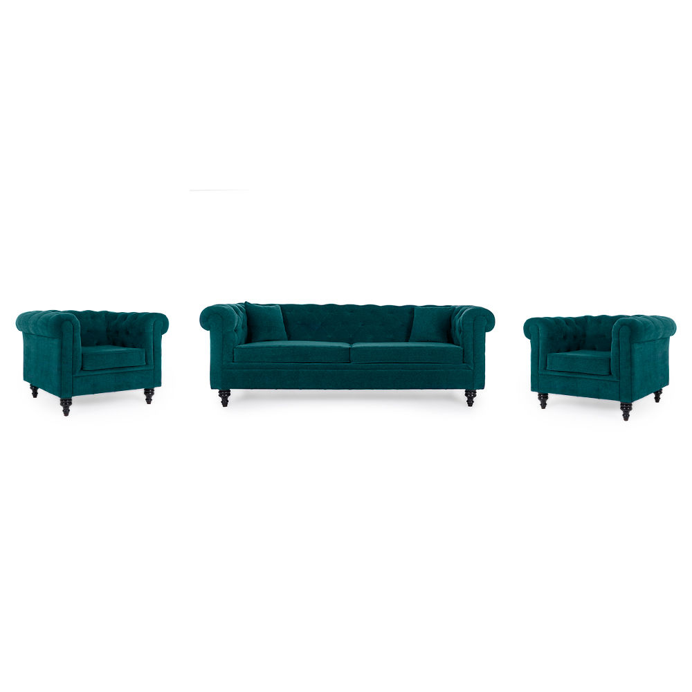 Wakefit Havana Sofa Set (3+1+1) Malibu Green