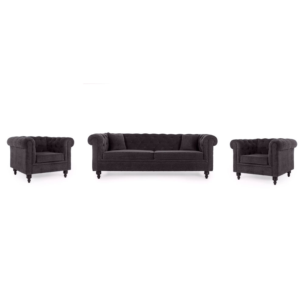 Wakefit Havana Sofa Set (3+1+1) Smoke Grey