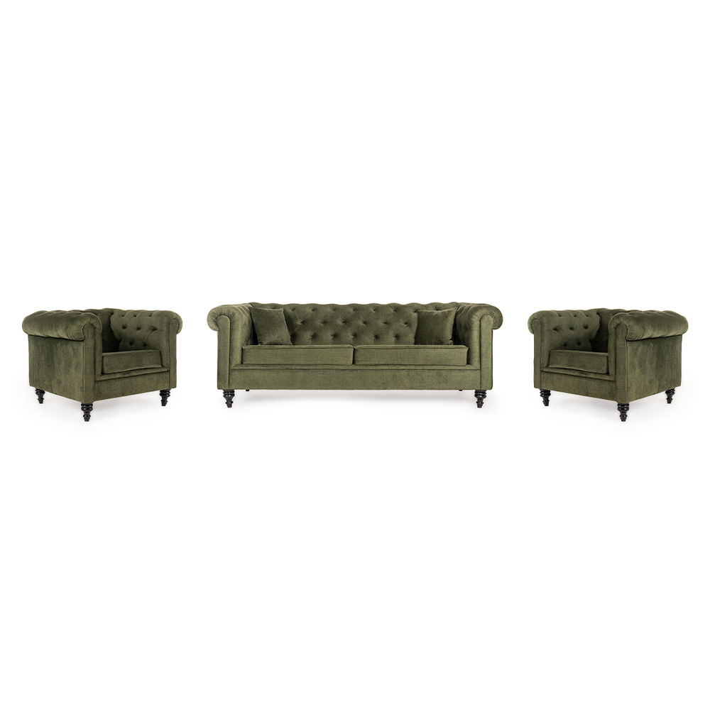 Wakefit Havana Sofa Set (3+1+1) Reflection Green