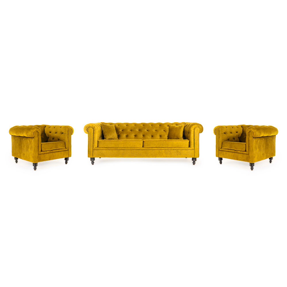 Wakefit Havana Sofa Set (3+1+1) Reflection Yellow