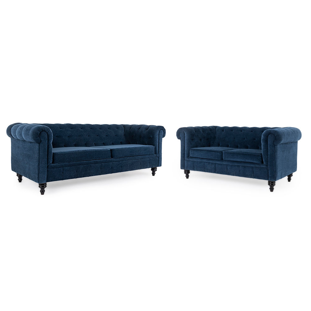Wakefit Havana Sofa Set (3+2) Cobalt Blue