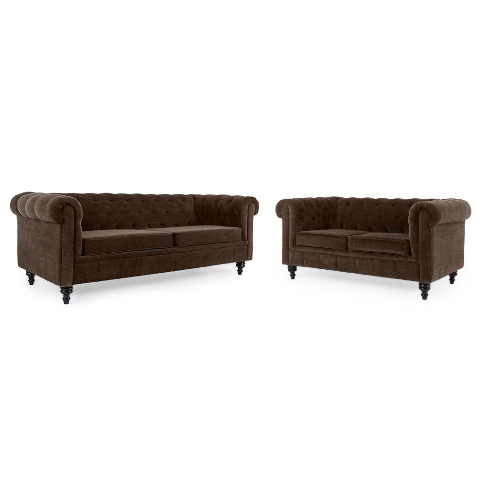 Wakefit Havana Sofa Set (3+2) Dark Earth