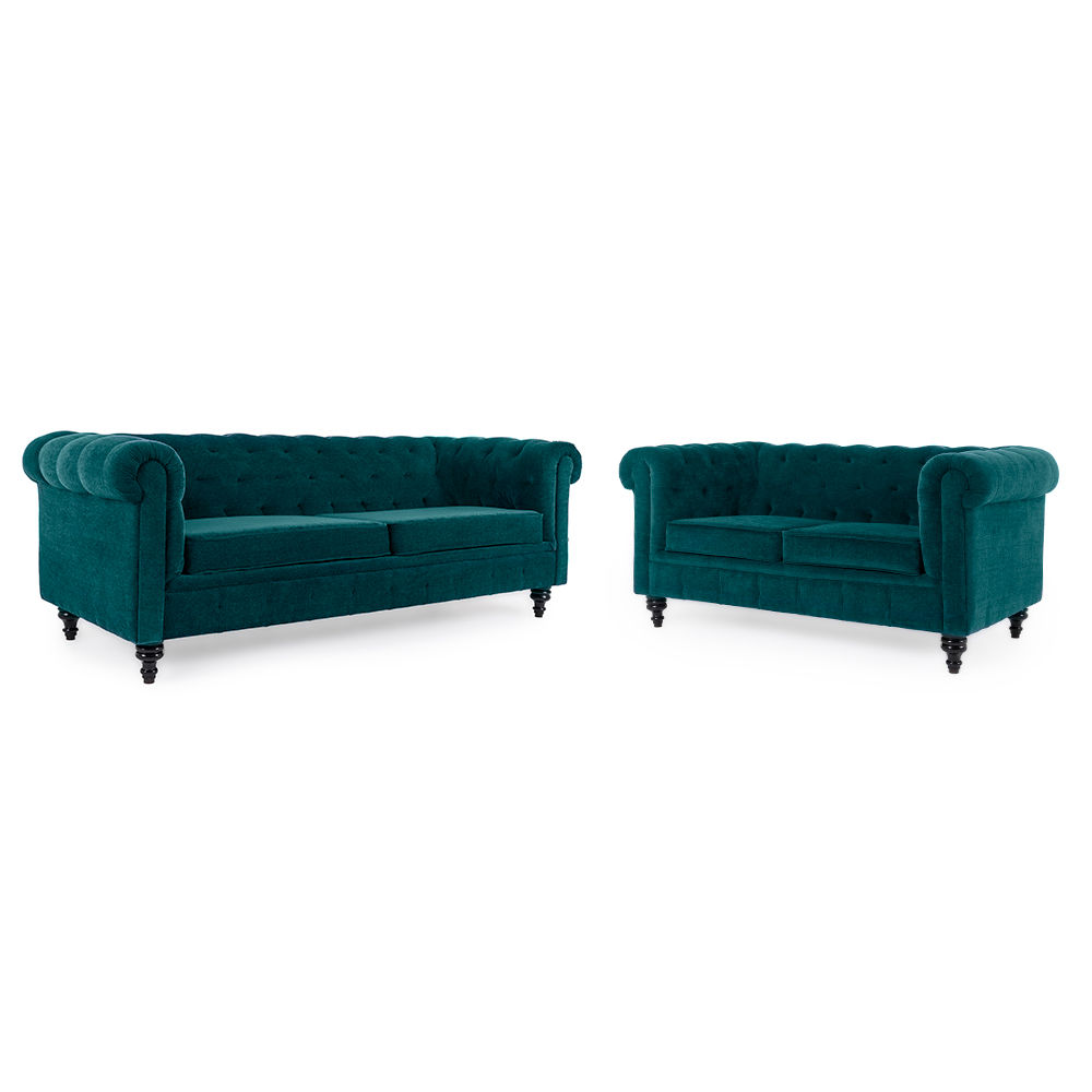 Wakefit Havana Sofa Set (3+2) Malibu Green