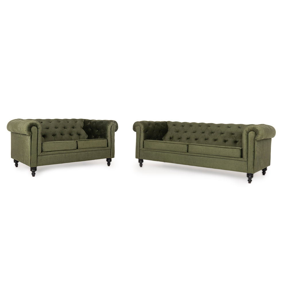 Wakefit Havana Sofa Set (3+2) Reflection Green