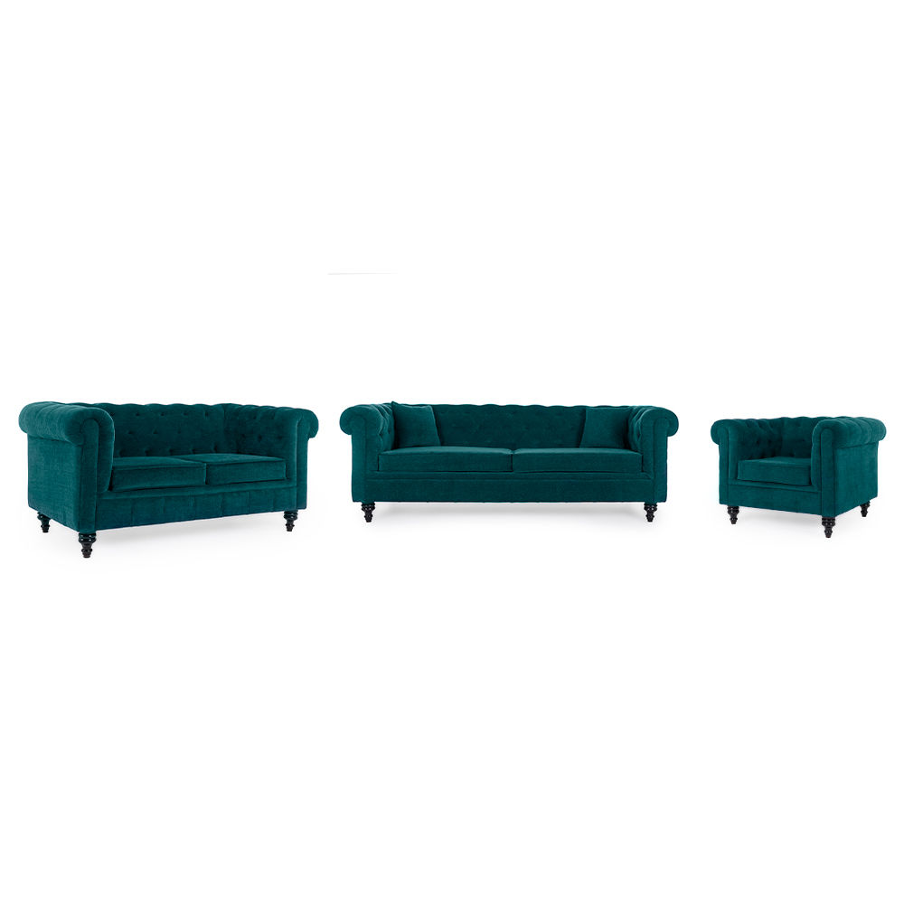 Wakefit Havana Sofa Set (3+2+1) Malibu Green