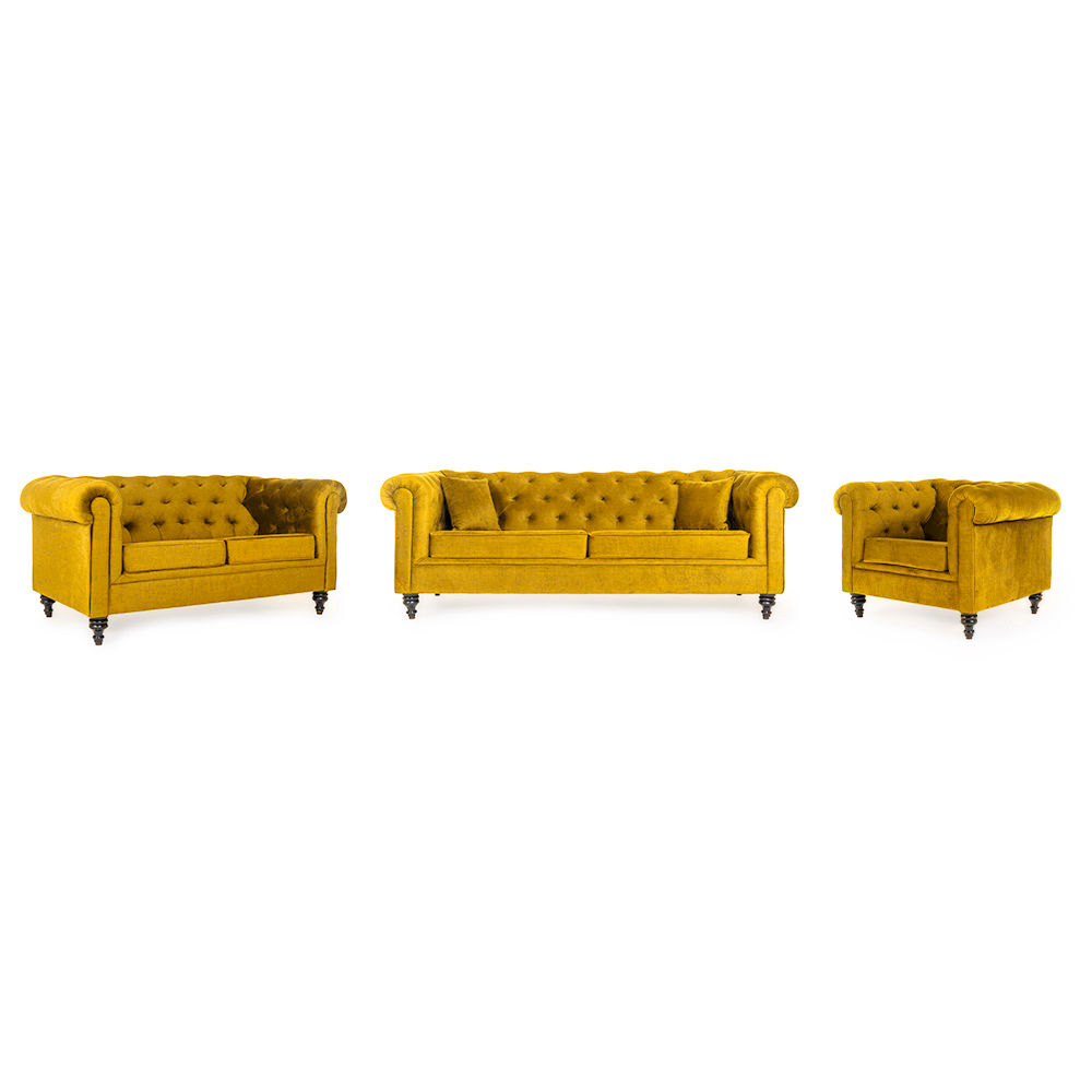 Wakefit Havana Sofa Set (3+2+1) Reflection Yellow