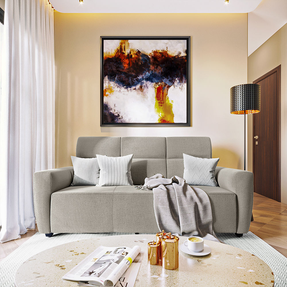 Wakefit Belize sofa - Three seater Reflection White