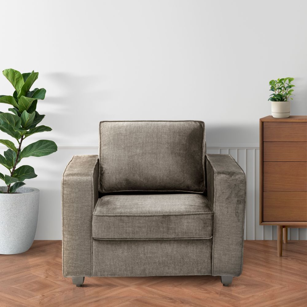 Wakefit Napper Plus Sofa - Single Seater Vogue Taupe