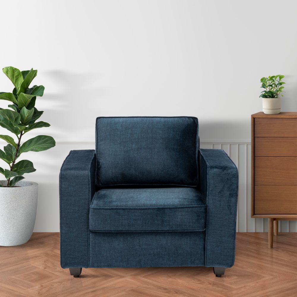 Wakefit Napper Plus Sofa - Single Seater Vogue Deep Ocean