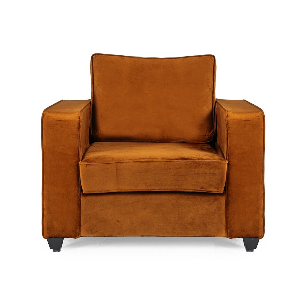 Wakefit Napper Sofa - Single Seater - Velvet Amber