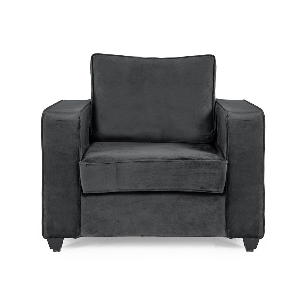 Wakefit Napper Sofa - Single Seater - Velvet Space Grey