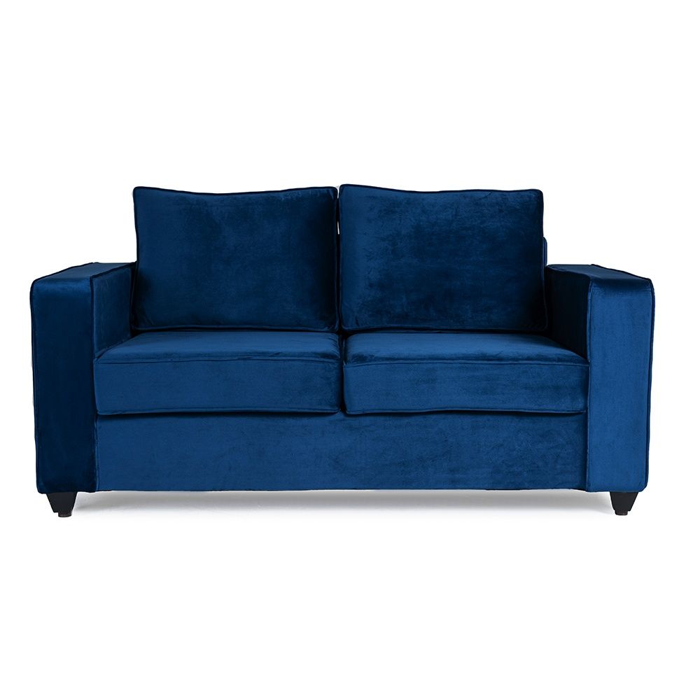 Wakefit Napper Sofa - Two Seater - Velvet Blue