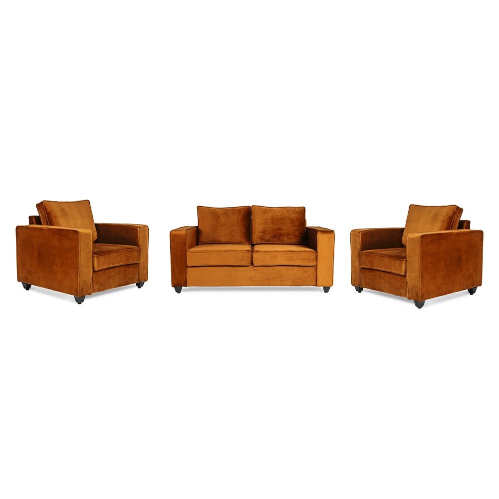 Wakefit Napper Sofa Set - (2+1+1) - Velvet Amber