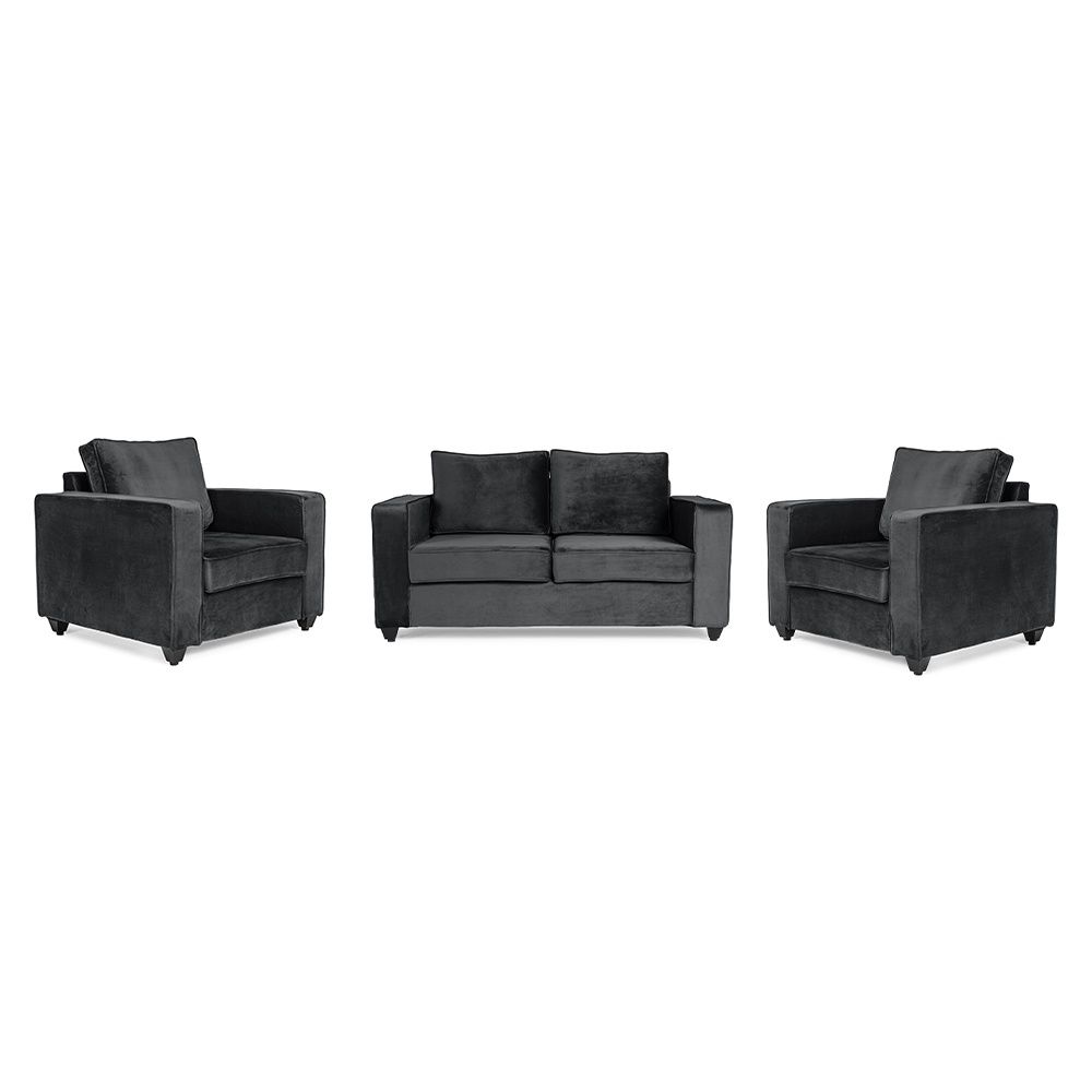 Wakefit Napper Sofa Set - (2+1+1) - Velvet Space Grey