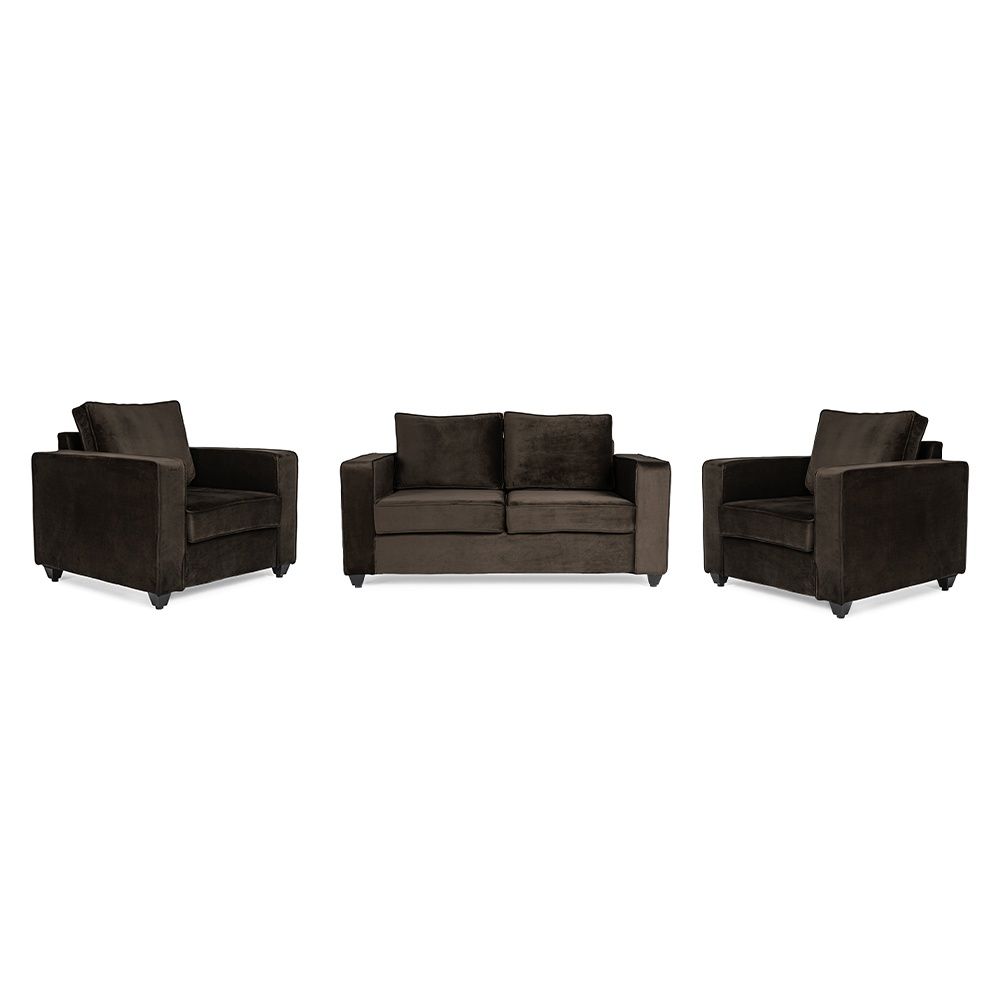 Wakefit Napper Sofa Set - (2+1+1) - Velvet Stone
