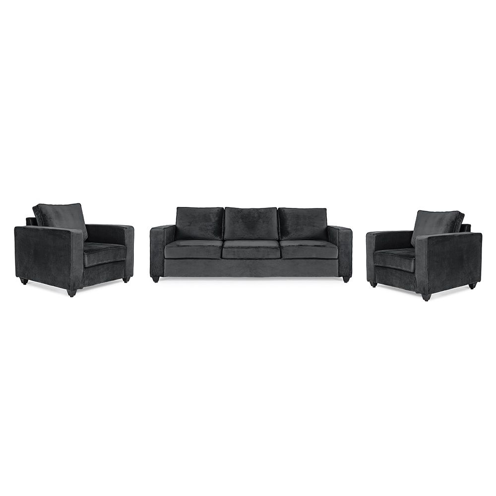 Wakefit Napper Sofa Set - (3+1+1) - Velvet Space Grey
