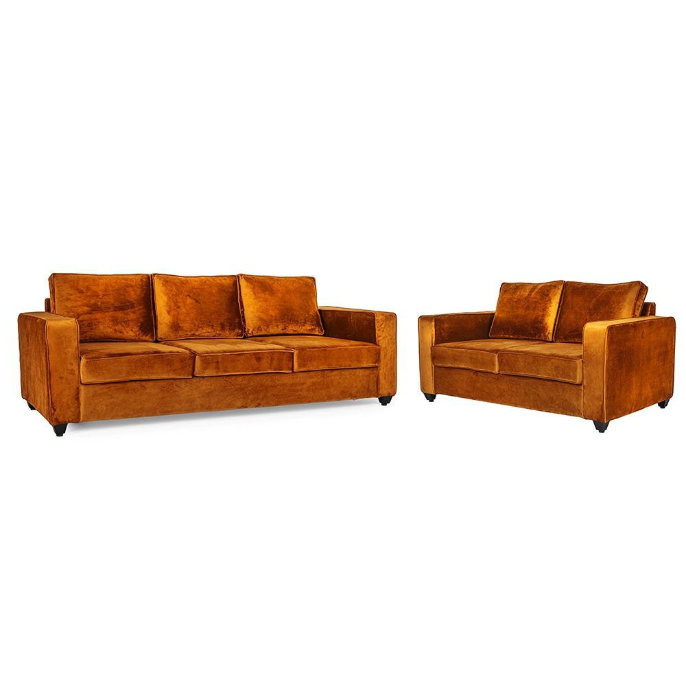 Wakefit Napper Sofa Set - (3+2) - Velvet Amber