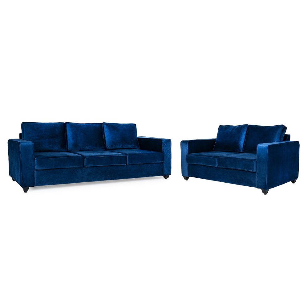 Wakefit Napper Sofa Set - (3+2) - Velvet Blue