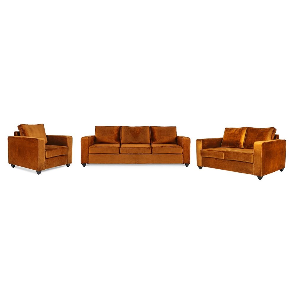Wakefit Napper Sofa Set - (3+2+1) - Velvet Amber