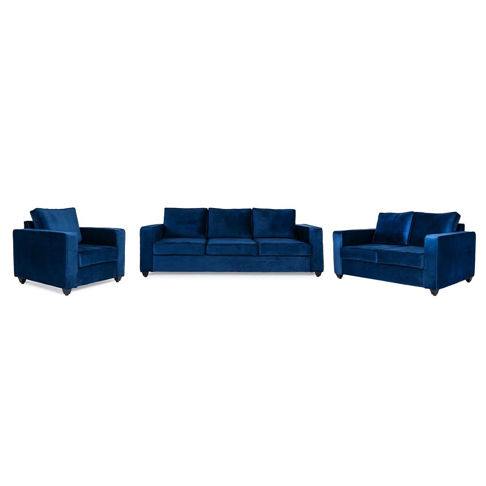 Wakefit Napper Sofa Set - (3+2+1) - Velvet Blue