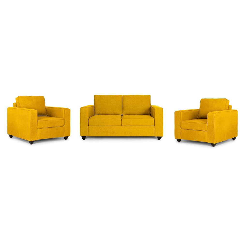 Wakefit Napper Sofa Set (2+1+1) Chrome Yellow