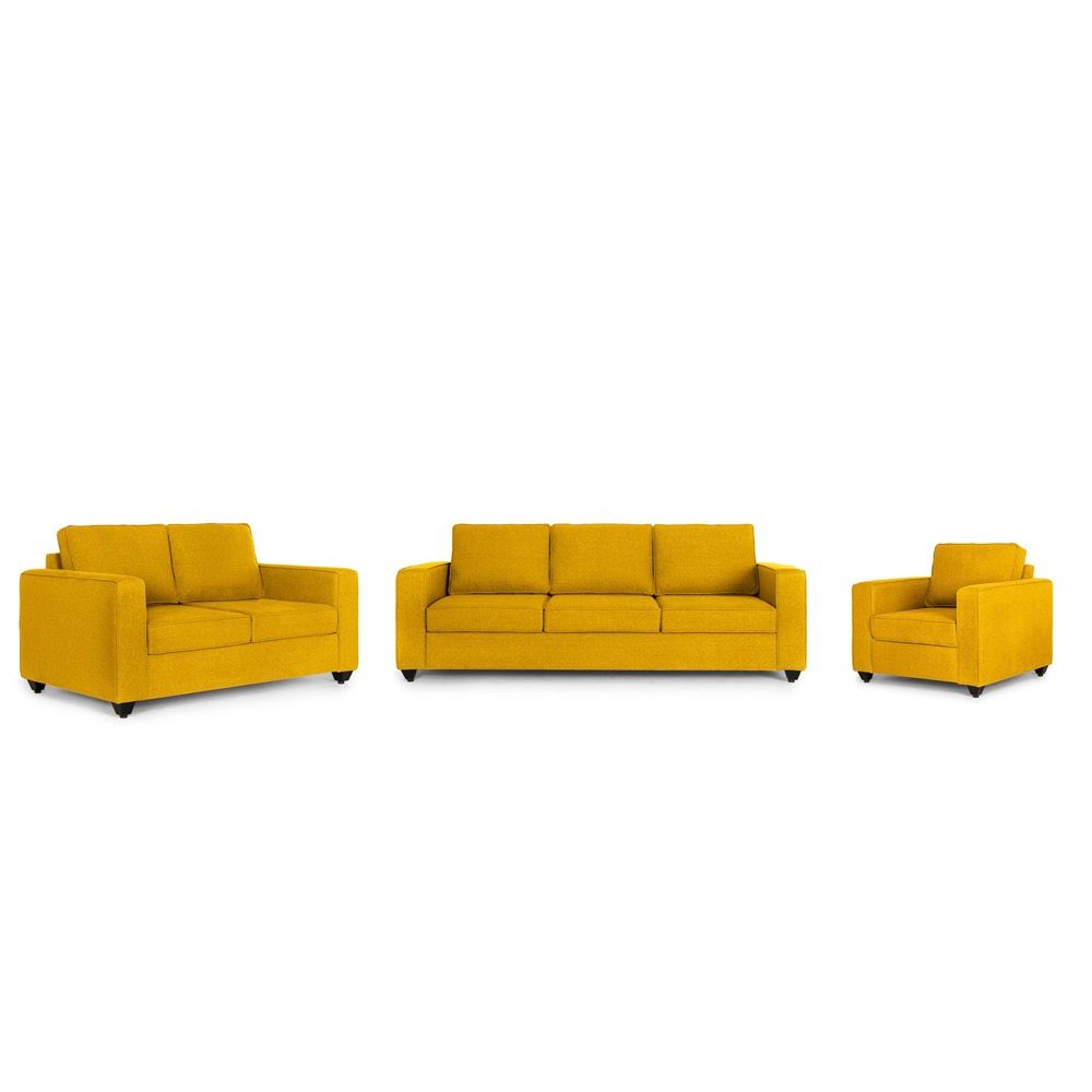 Wakefit Napper Sofa Set (3+2+1) Chrome Yellow