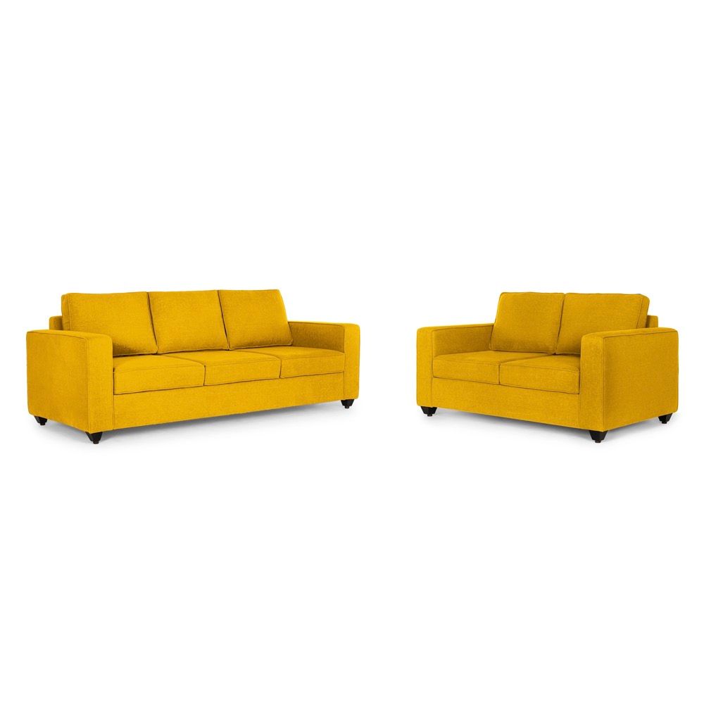 Wakefit Napper Sofa Set (3+2) Chrome Yellow