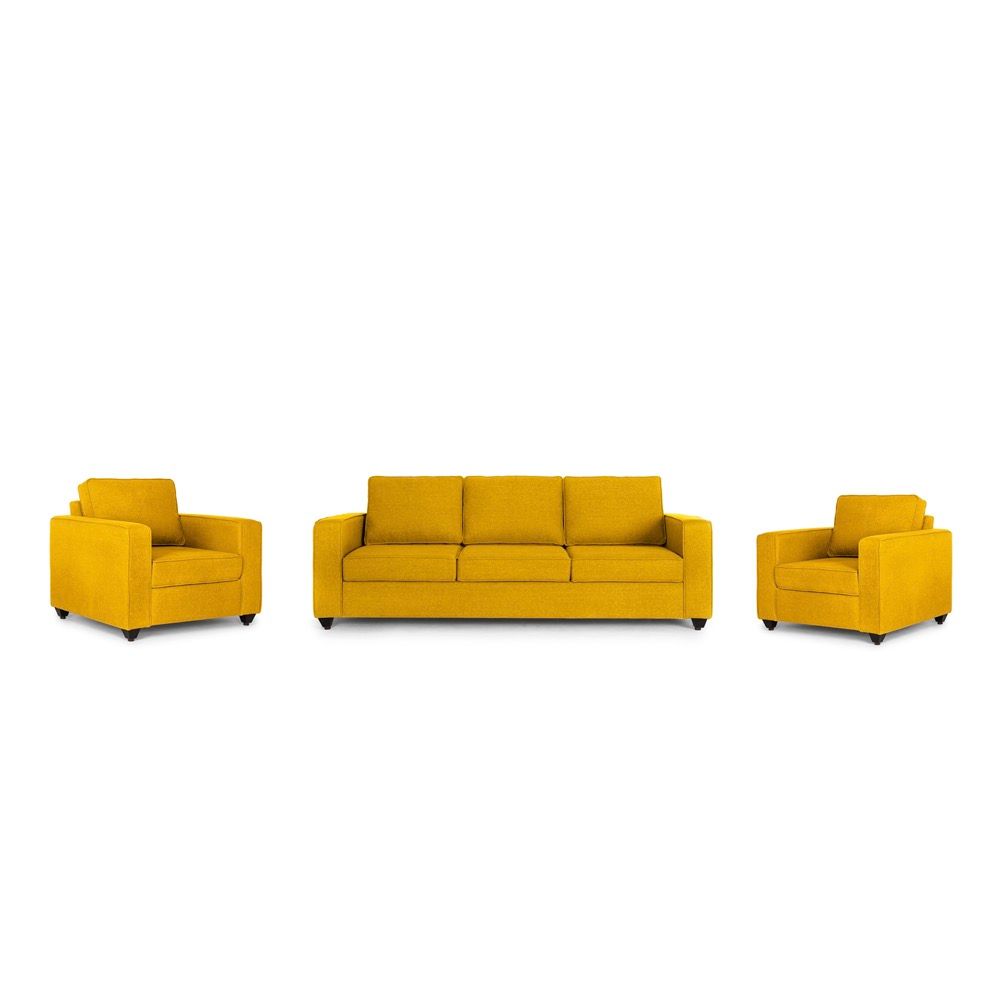 Wakefit Napper Sofa Set (3+1+1) Chrome Yellow