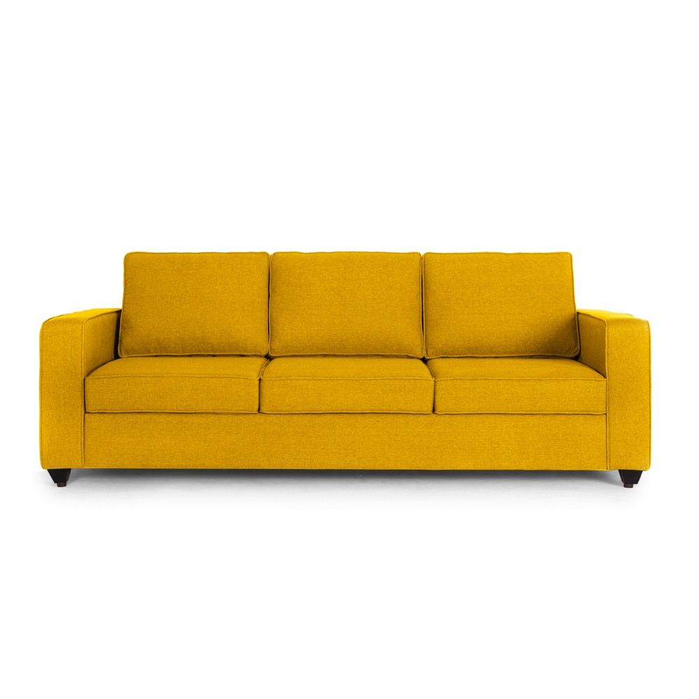 Wakefit Napper Sofa - Three Seater Chrome Yellow