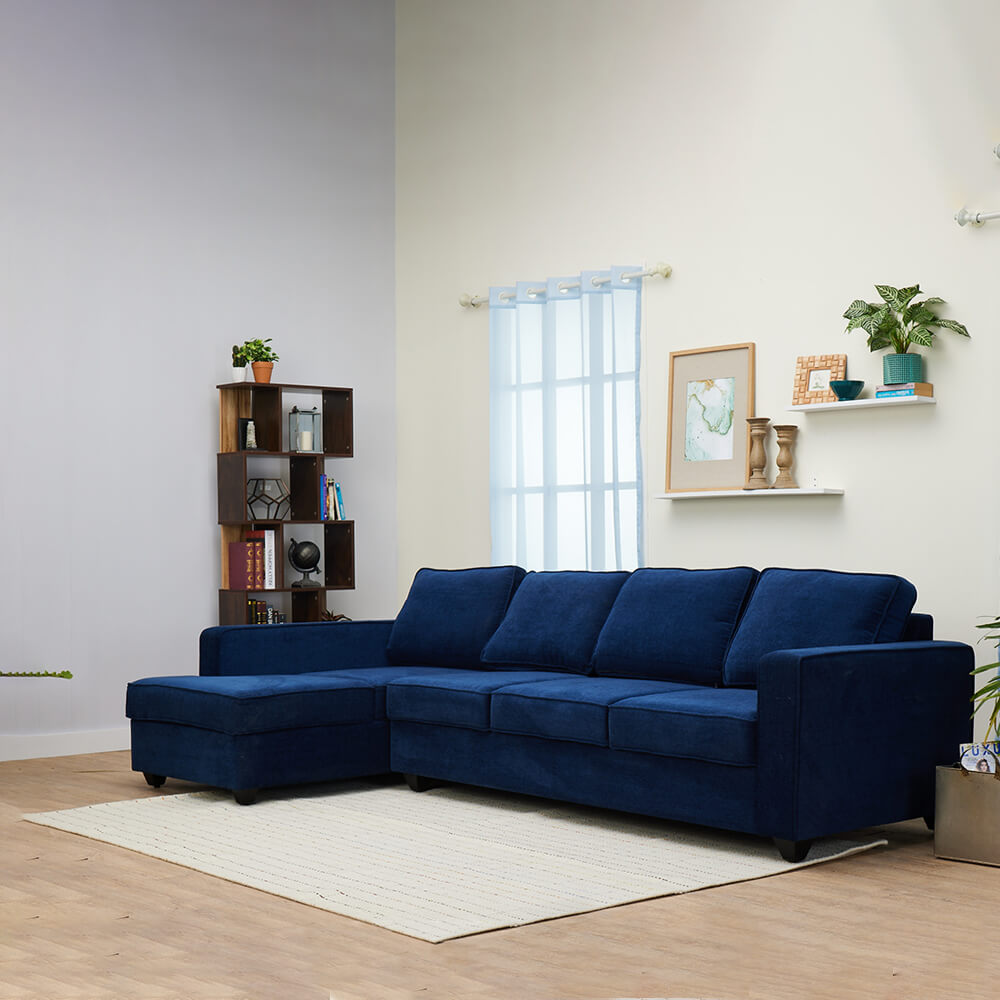 Wakefit Napper L Shape Sofa Set (3 Seater + Left Aligned Chaise)