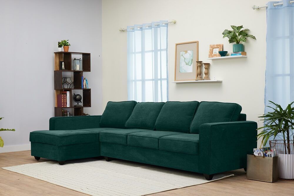 Wakefit Napper L Shape Sofa Set (3 Seater + Left Aligned Chaise)
