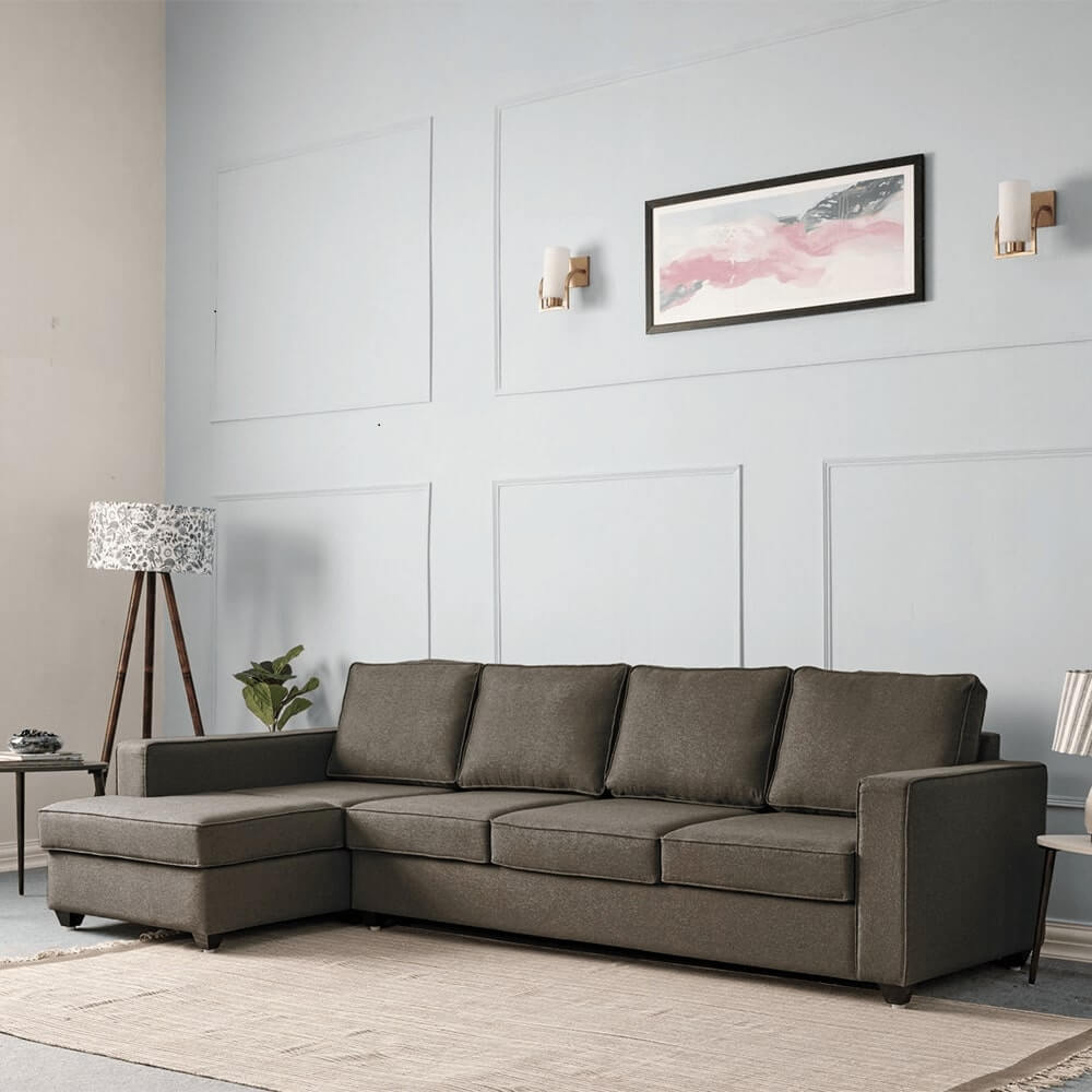 Wakefit Napper L Shape Sofa Set (3 Seater + Left Aligned Chaise)