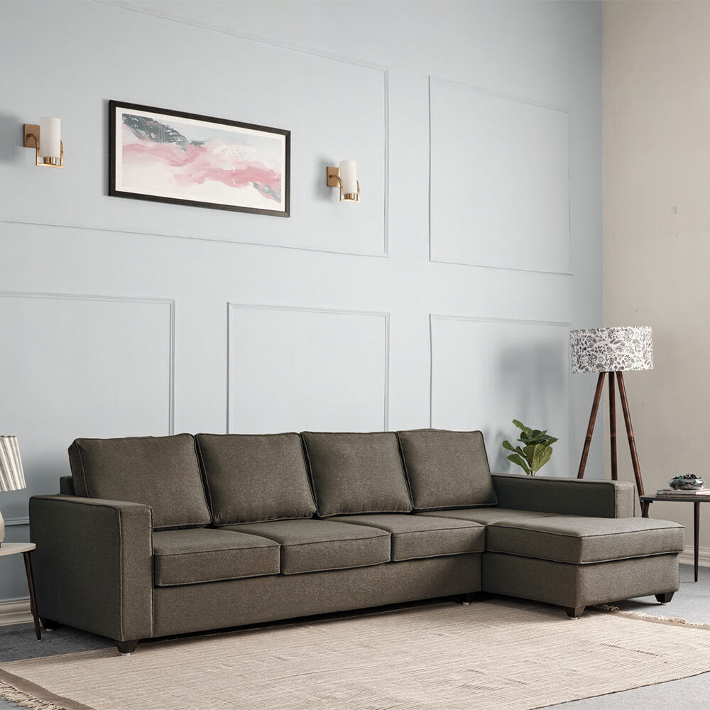 Wakefit Napper L Shape Sofa Set (3 Seater + Right Aligned Chaise)