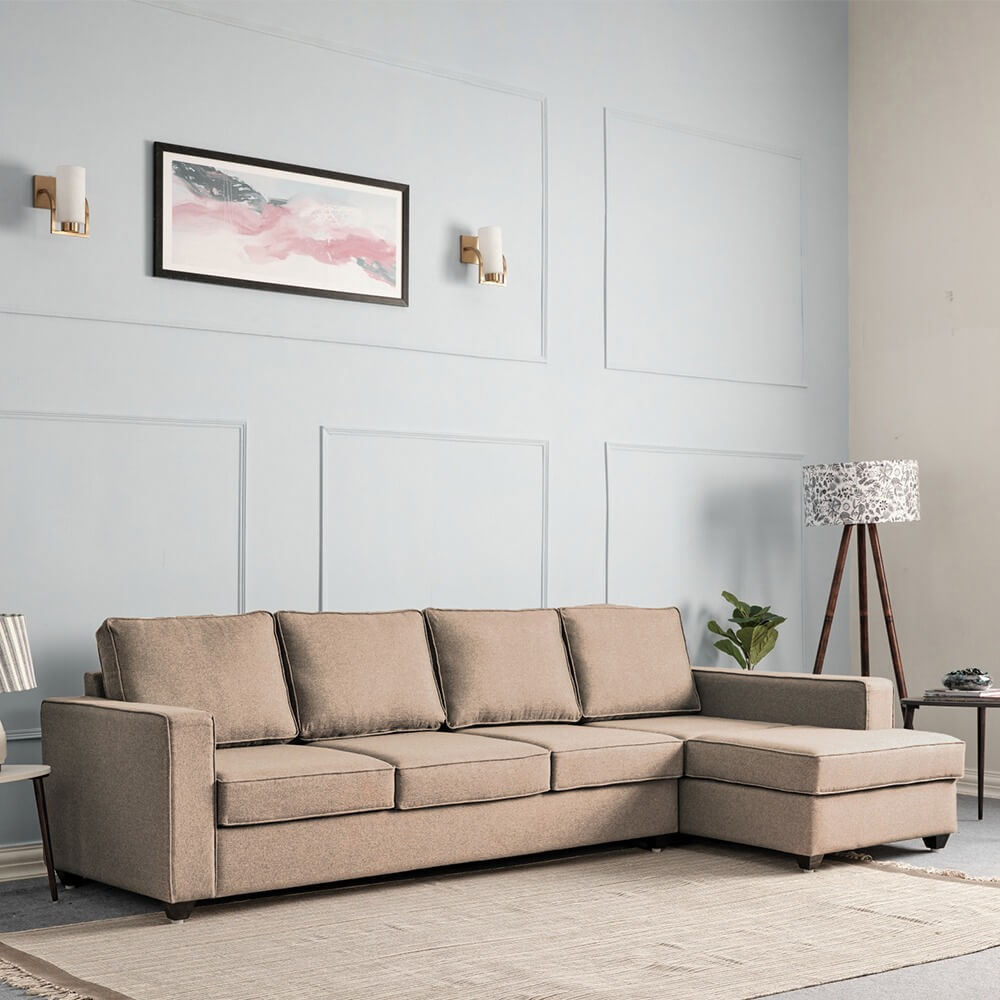 Wakefit Napper L Shape Sofa Set (3 Seater + Right Aligned Chaise)