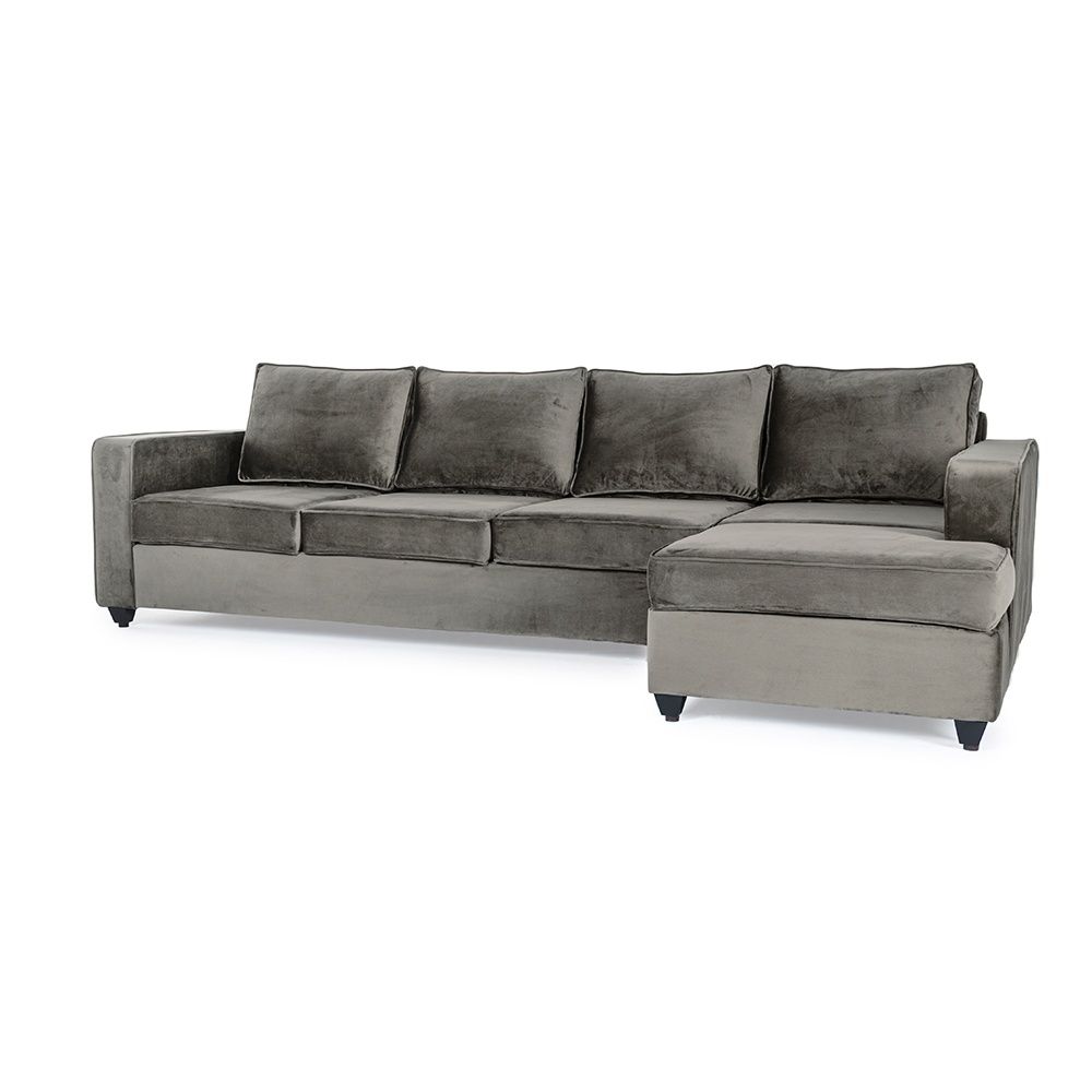 Wakefit Napper L Shape Sofa Set (3 Seater + Right Aligned Chaise) -Velvet Tuscan Tan
