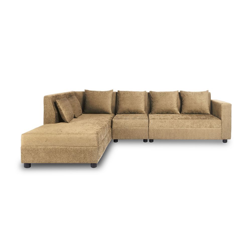 Wakefit Skiver L Shape 6 Seater Sofa Set (3 Seater + Left Aligned Chaise)