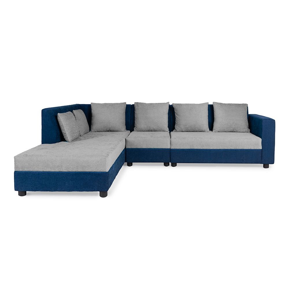 Wakefit Skiver L Shape 6 Seater Sofa Set (3 Seater + Left Aligned Chaise)