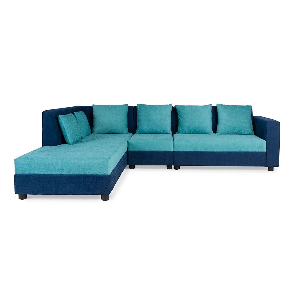 Wakefit Skiver L Shape 6 Seater Sofa Set (3 Seater + Left Aligned Chaise)