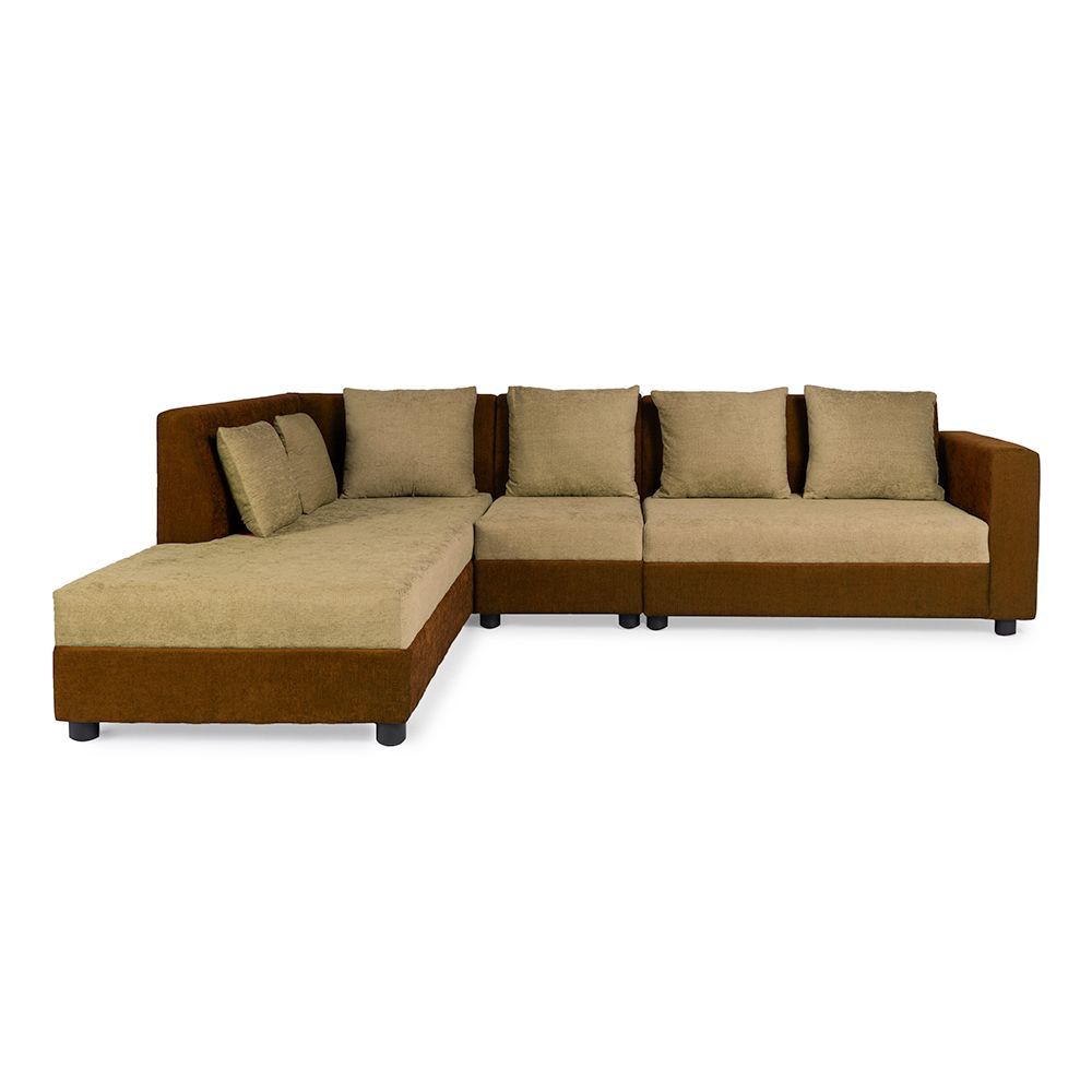 Wakefit Skiver L Shape 6 Seater Sofa Set (3 Seater + Left Aligned Chaise)